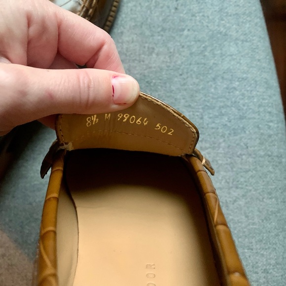 Freda Salvador Brown Croc-Embossed Loafers - Picture 3 of 3